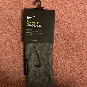 nike dry wide headband dark grey